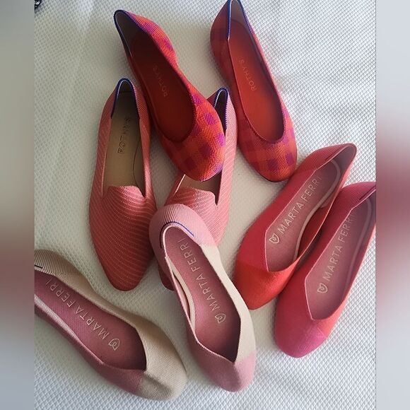 Rothy's Marta Ferri Pink Flats and Loafers with Elegant Silhouette - Picture 7 of 11